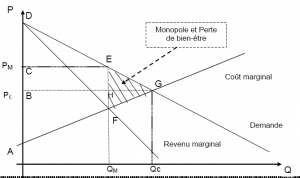 Economiquement un monopole conduit inévitablement à une perte de bien être